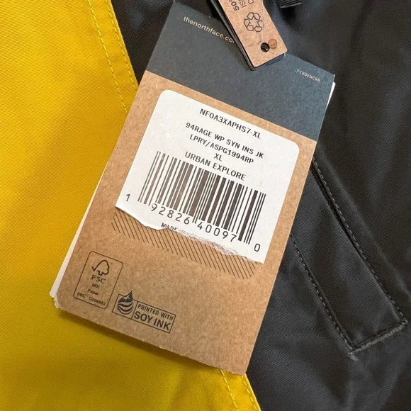 THE NORTH FACE 94 RAGE COAT NORTHFACE JACKET YELLOW